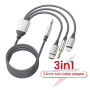 UX audio cable suitable for Apple Type-C three in one audio cable, computer audio two in one connection cable