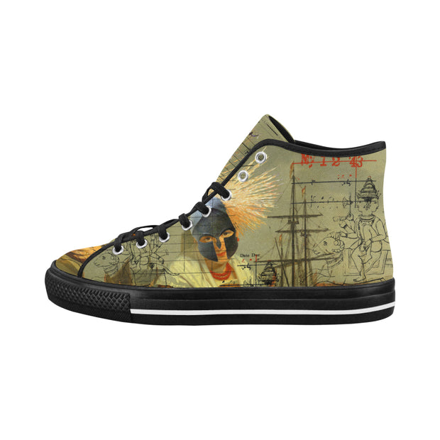 AT THE HARBOUR Men's All Over Print Canvas Sneakers