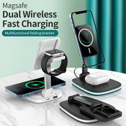 Multi functional wireless charging desktop magnetic bracket suitable for folding wireless chargers for Apple and Huawei phones