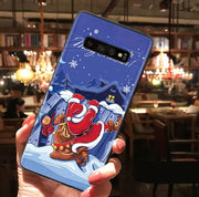 3D Relief Christmas Cover For Samsung Galaxy S8 S9 S10 J4 J6 Plus S7 Edge A30 A50 A40 A70 A7 A8 A9 2018 M10 M20 Note 8 9 Case