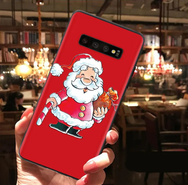 3D Relief Christmas Cover For Samsung Galaxy S8 S9 S10 J4 J6 Plus S7 Edge A30 A50 A40 A70 A7 A8 A9 2018 M10 M20 Note 8 9 Case