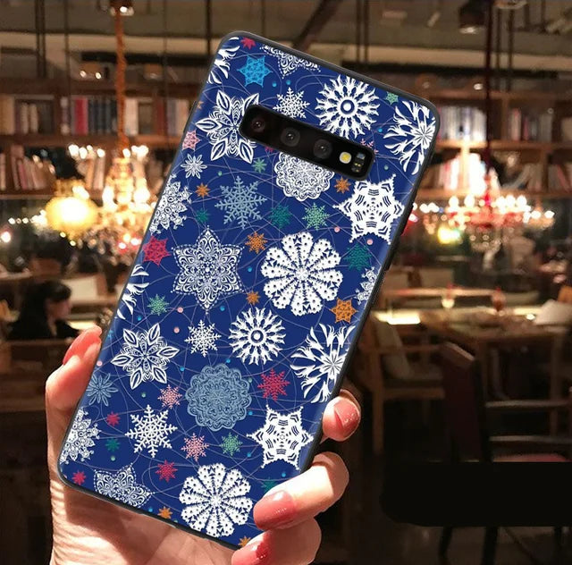 3D Relief Christmas Cover For Samsung Galaxy S8 S9 S10 J4 J6 Plus S7 Edge A30 A50 A40 A70 A7 A8 A9 2018 M10 M20 Note 8 9 Case