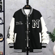 Baseball jacket, men's spring and autumn couple outfit, autumn and winter men's loose trendy brand American ins student jacket top