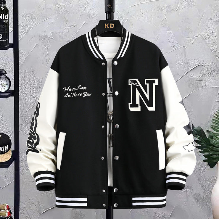 Baseball jacket, men's spring and autumn couple outfit, autumn and winter men's loose trendy brand American ins student jacket top