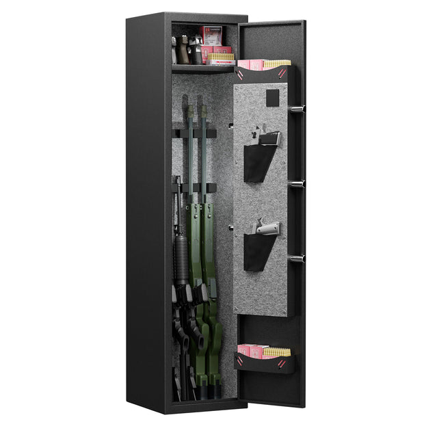 3-4 rifle and handgun safes, quick fingerprint with detachable rack and 2 adjustable gun slots