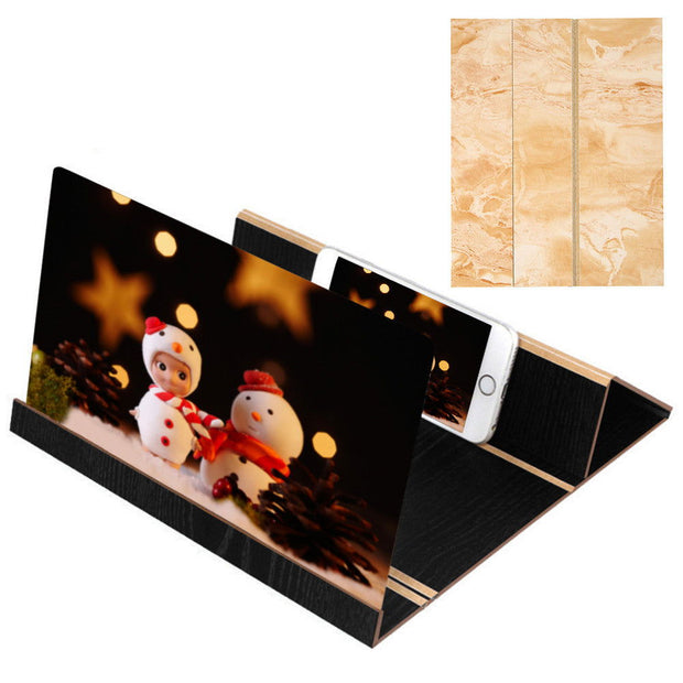 3D Phone Screen Magnifier Stereoscopic Amplifying 12 Inch Desktop Wood Bracket 3D HD Movie Video Amplifier With Foldable Holder - Follow yourDream