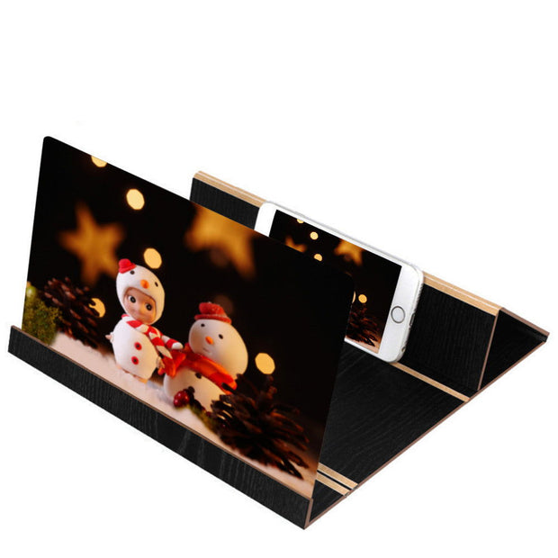 3D Phone Screen Magnifier Stereoscopic Amplifying 12 Inch Desktop Wood Bracket 3D HD Movie Video Amplifier With Foldable Holder - Follow yourDream