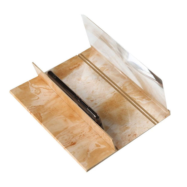 3D Phone Screen Magnifier Stereoscopic Amplifying 12 Inch Desktop Wood Bracket 3D HD Movie Video Amplifier With Foldable Holder - Follow yourDream