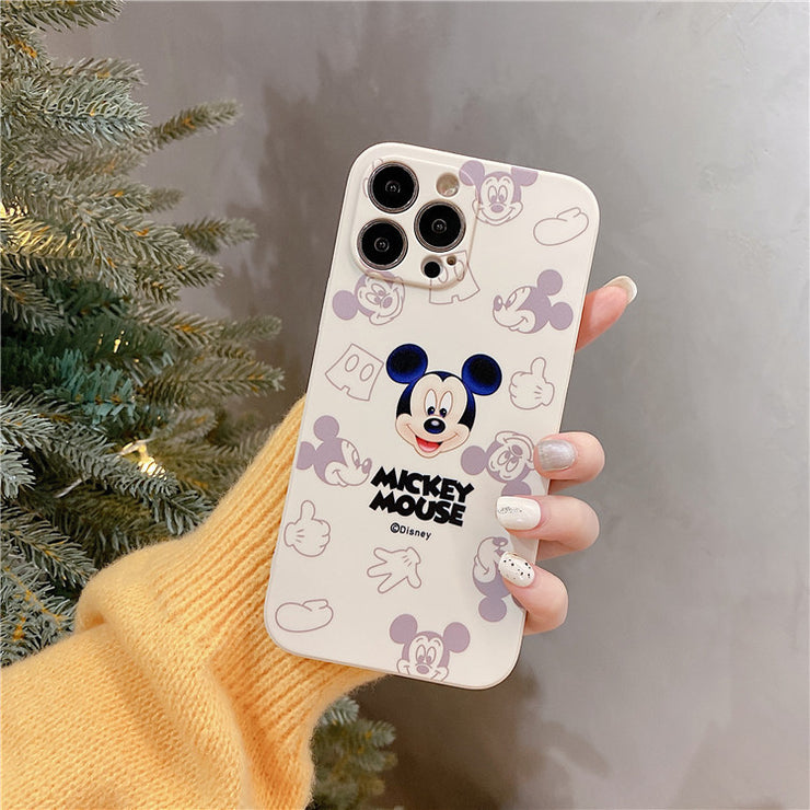 Cute Mickey suitable for iphone13pro mobile phone case full package Apple 8p / 12 dispersed Minnie 11 protective case XR