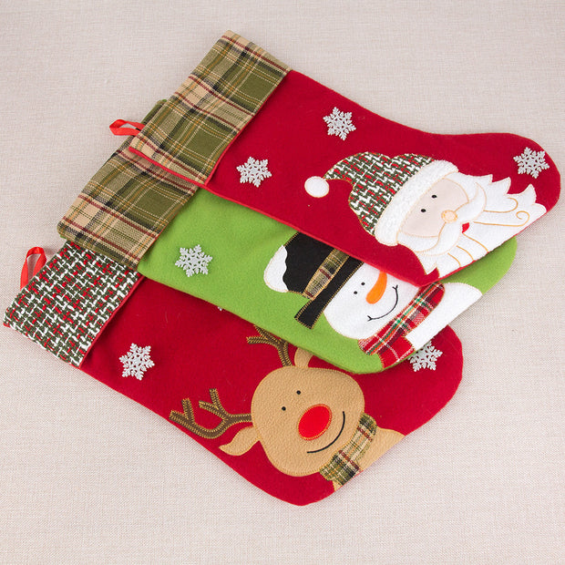 Christmas Decorations Cartoon Embroidery Christmas Socks Christmas Socks Gift Bag