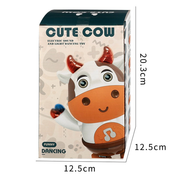 Singing and dancing cute little cow Music light swing dancing robot electric doll Baby children's toys