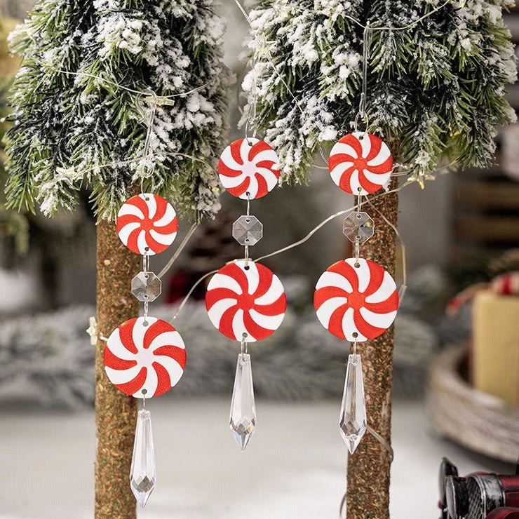 3PCS Christmas candy ice cone pendant Christmas decoration atmosphere decoration simulation candy pendant - Follow yourDream