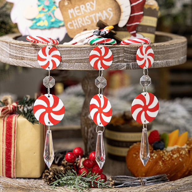 3PCS Christmas candy ice cone pendant Christmas decoration atmosphere decoration simulation candy pendant - Follow yourDream
