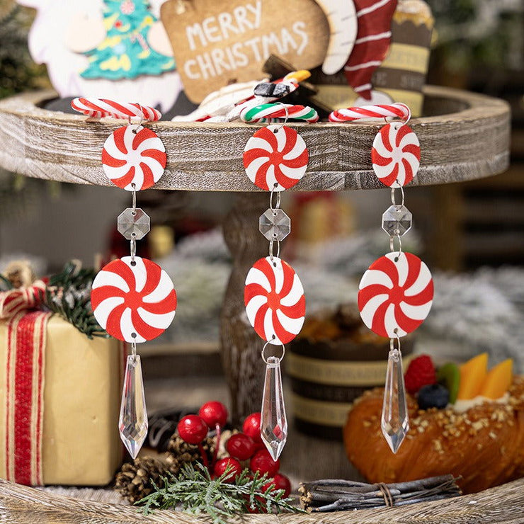 3PCS Christmas candy ice cone pendant Christmas decoration atmosphere decoration simulation candy pendant - Follow yourDream