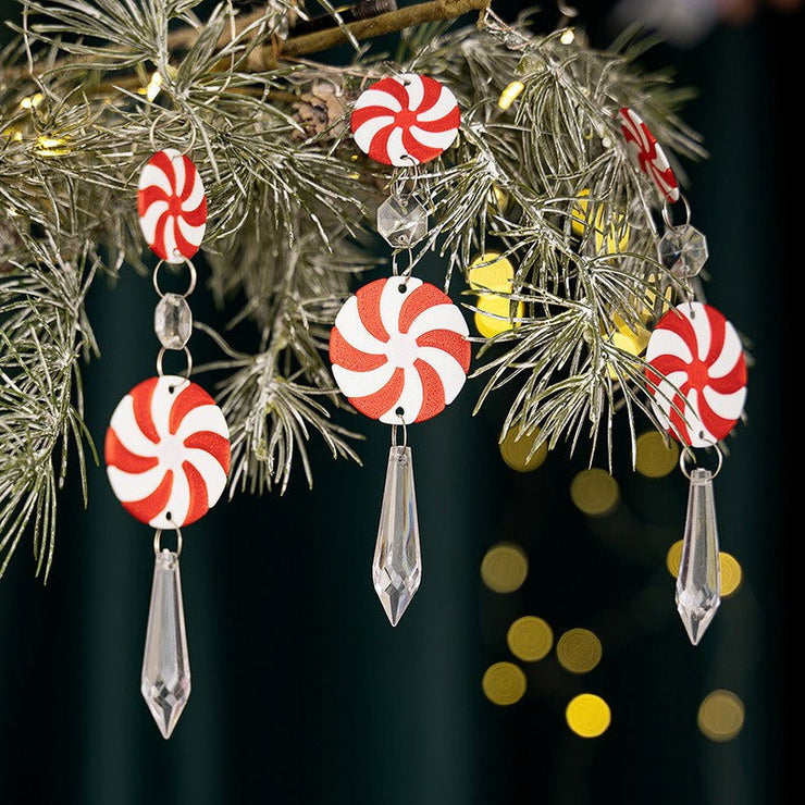 3PCS Christmas candy ice cone pendant Christmas decoration atmosphere decoration simulation candy pendant - Follow yourDream