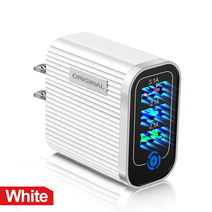 3USB-2.1A Multi Port Mobile Phone Charger Smart Travel Charging Head - Follow yourDream