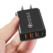 3USB+PD Type-C mobile phone charger with multiple USB ports, travel charging head - Follow yourDream