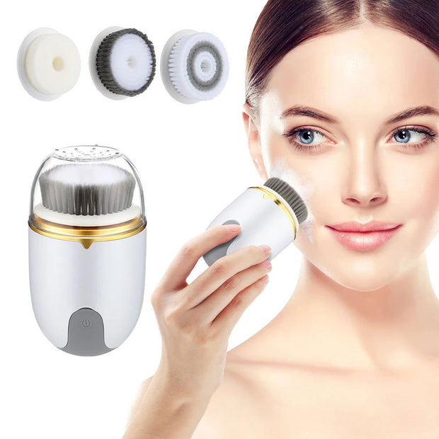 3 in 1 Ultrasonic Facial Cleanser Brush Electric Cleansing Face Brush 360 Rotate Deep Cleaning Brush Facial Skin Care Machine - Follow yourDream