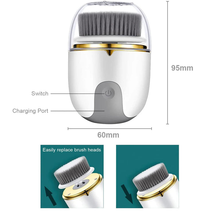 3 in 1 Ultrasonic Facial Cleanser Brush Electric Cleansing Face Brush 360 Rotate Deep Cleaning Brush Facial Skin Care Machine - Follow yourDream
