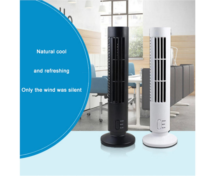 Mini USB Rechargeable Home Office Desktop Summer Air Cooler Cooling Tower Fan-Black