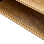 40.16" Rattan Coffee table, sliding door for storage, metal legs, Modern table for living room , natural - Follow yourDream