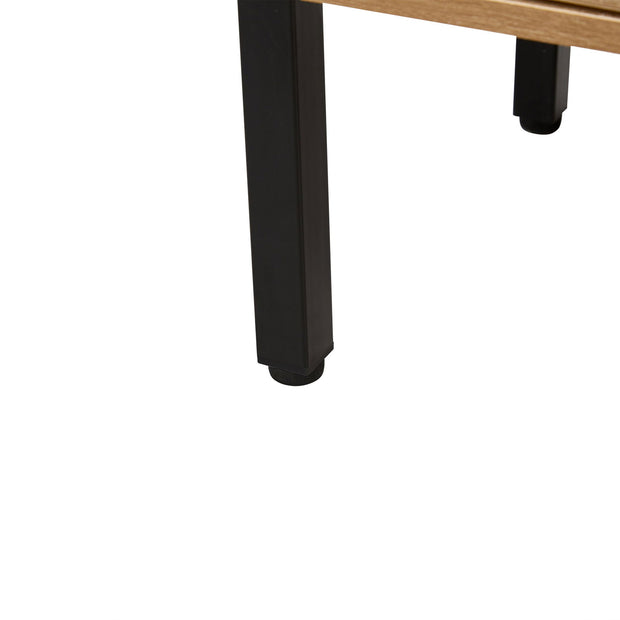 40.16" Rattan Coffee table, sliding door for storage, metal legs, Modern table for living room , natural - Follow yourDream