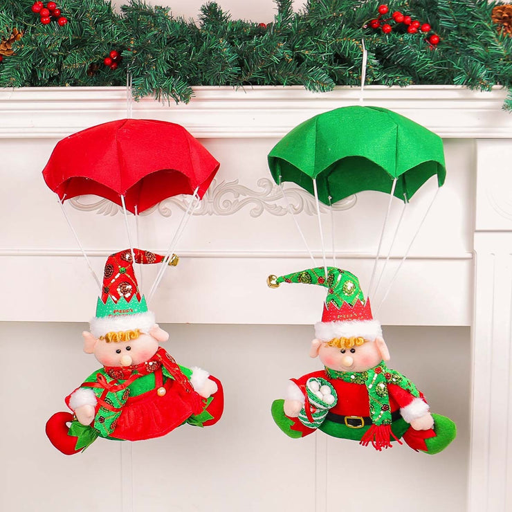 Christmas Parachute Doll Decorative Pendant Fabric Christmas Parachute Elf Showcase Christmas Tree Pendant Gift