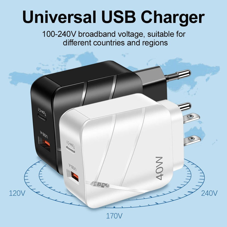 40W PD+QC3.0 mobile phone charger charging head travel charger - Follow yourDream