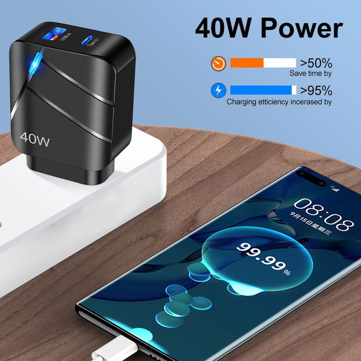 40W PD+QC3.0 mobile phone charger charging head travel charger - Follow yourDream