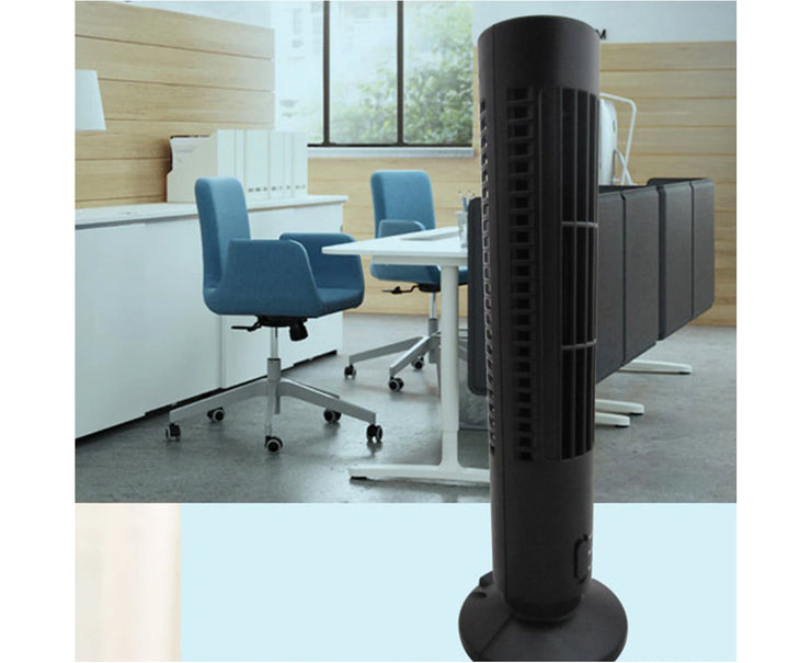 Mini USB Rechargeable Home Office Desktop Summer Air Cooler Cooling Tower Fan-Black