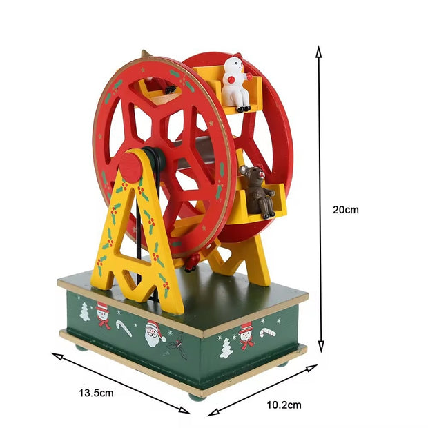 Christmas New Carousel Wooden Music Box Christmas Ferris Wheel Children's Toys Christmas Gifts