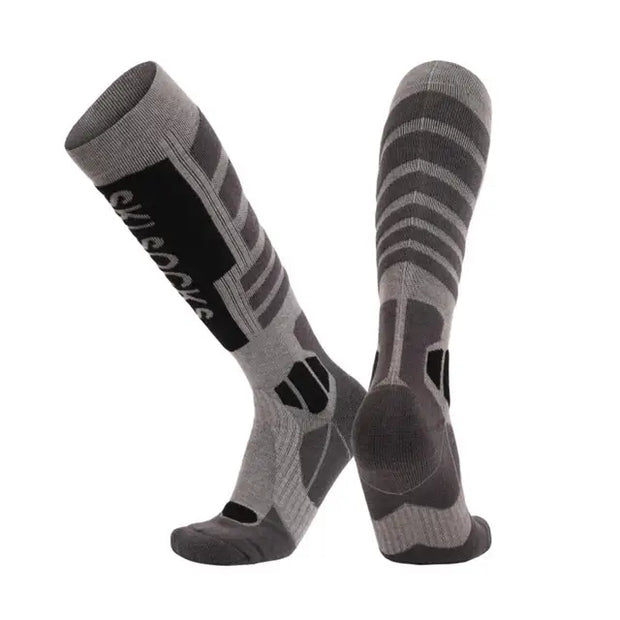 New Merino wool skiing socks with thickened towel bottom for men and women's outdoor winter high tube hiking socks