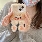 Winter Cute Plush Dog iPhone 14 Promax for 11/12 Apple 13 Phone Case XR Female XS Soft Cover