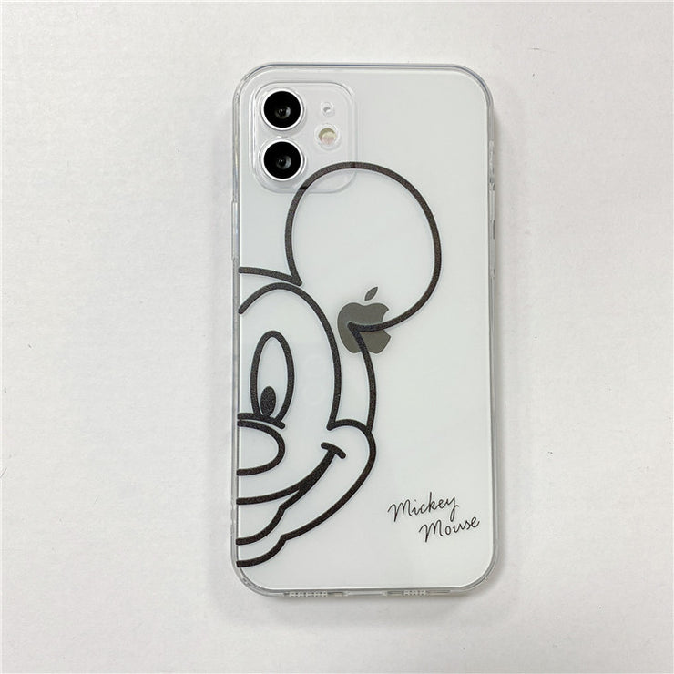 Personality Couple Mickey Minnie iPhone 11pro for X / XS Side Transparent XR Mobile Phone Case Apple 12pro