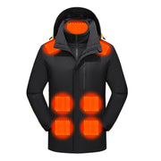 Men's heating suit USB smart electric heating suit, mid to long length sports outdoor three in one assault suit