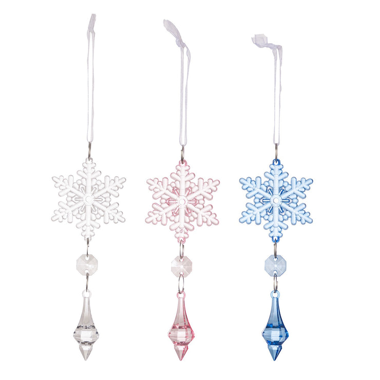 Snowflake Ice Crystal Pendant Christmas Colorful Snowflake Ice Cone Acrylic Pendant