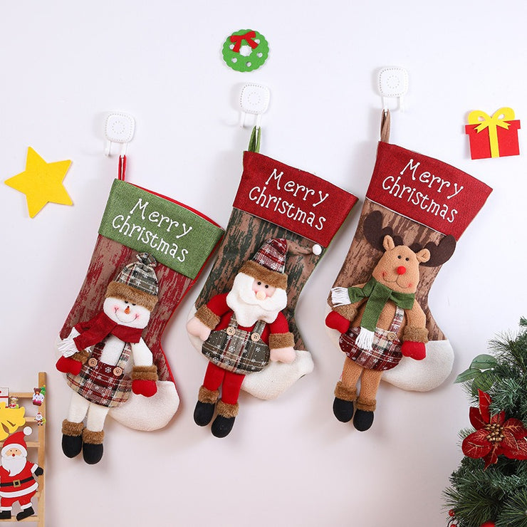 Christmas gift bags candy bags Christmas tree pendants large Christmas socks Christmas decorations