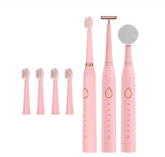 Multifunctional Electric Toothbrush Adult 6-Speed USB Sonic Soft Bristle Toothbrush Portable Household Beauty Cleansing Instrument