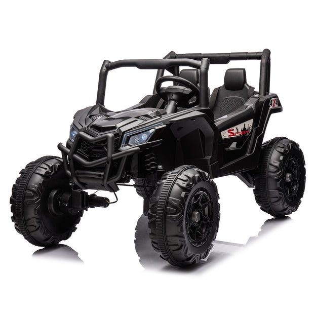 Side by Side 4x4 Ride on Off-Road Truck with Parent Remote Control, Battery Powered Electric Car w/High Low Speed