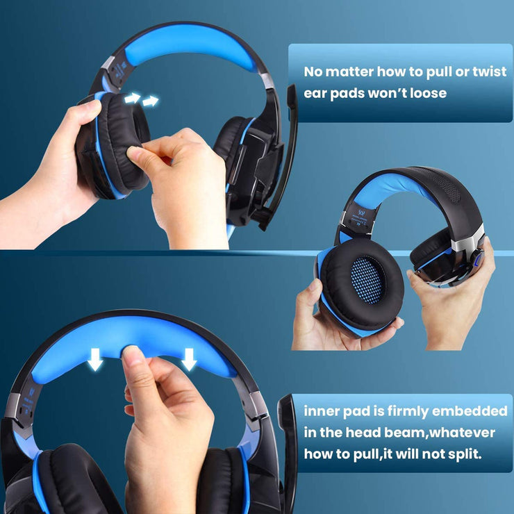 G2000 Head Mounted Gaming Earphones with Wired Illumination Heavy Bass Earphones Computer Esports PS4 Earphones