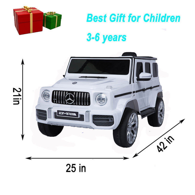 Mercedes Benz G63 Children's Electric Vehicle with Remote Control 12V Music, Horn, Spring Suspension, Safety Lock and License