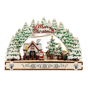 Christmas Wooden Decorations Christmas Village Shopping Mall Window Display Creative Handmade DIY Christmas Gifts