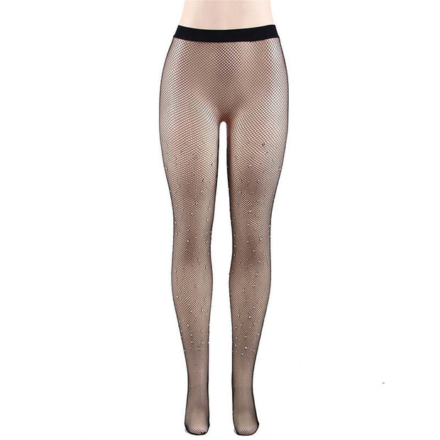 Thin core silk pantyhose with water diamond inlay and starry hot diamond adult silk stockings