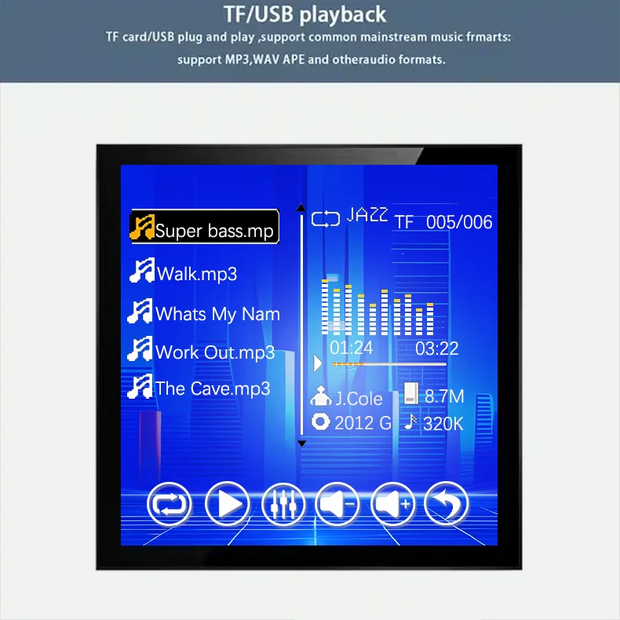 4inch Bluetooth Wall Amplifier Touch Screen Mini Stereo Amp Home Theater Sound System Audio Support Fm Radio Aux Hotel - Follow yourDream