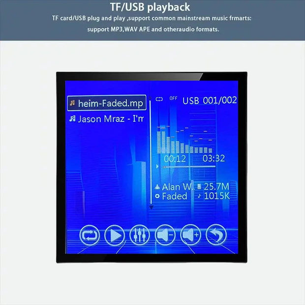 4inch Bluetooth Wall Amplifier Touch Screen Mini Stereo Amp Home Theater Sound System Audio Support Fm Radio Aux Hotel - Follow yourDream