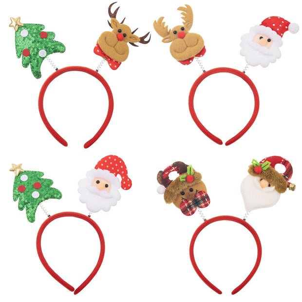 4pcs Christmas set cartoon headband Santa Claus hairpin reindeer headband - Follow yourDream