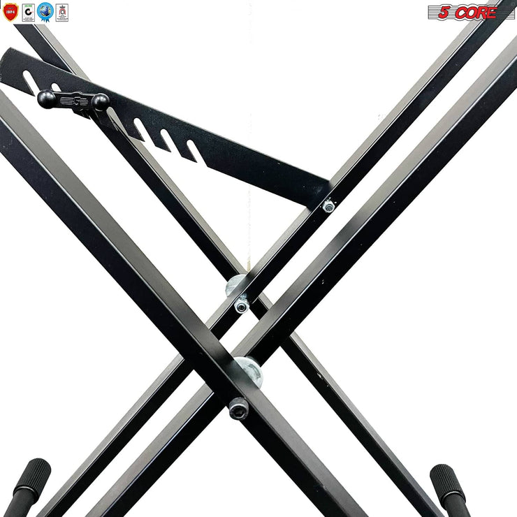 5 Core Keyboard Stand Riser • Double Braced X Style Adjustable Width