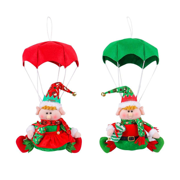 Christmas Parachute Doll Decorative Pendant Fabric Christmas Parachute Elf Showcase Christmas Tree Pendant Gift