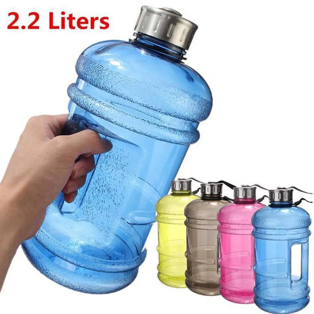 2.2L Portable Size PETG Large Capacity Water Bottle Training Sports Workout Drink Bottle Shaker Bottle with Handle Outdoor Gym