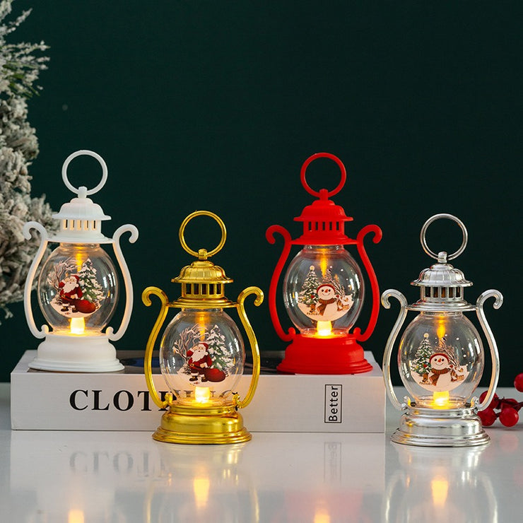 Christmas Decorations Luminous Children's Handheld Creative Small Oil Lamp Desktop Ornament New Decoration Props Hanging